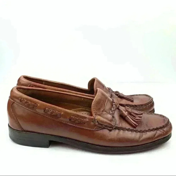 Allen Edmonds Carthage mens tassel loafers size 7.5 D brown leather main image 7